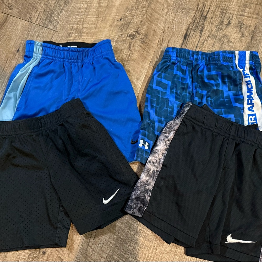 Under Armour Boys' Blue and Black Athletic Shorts Bundle
